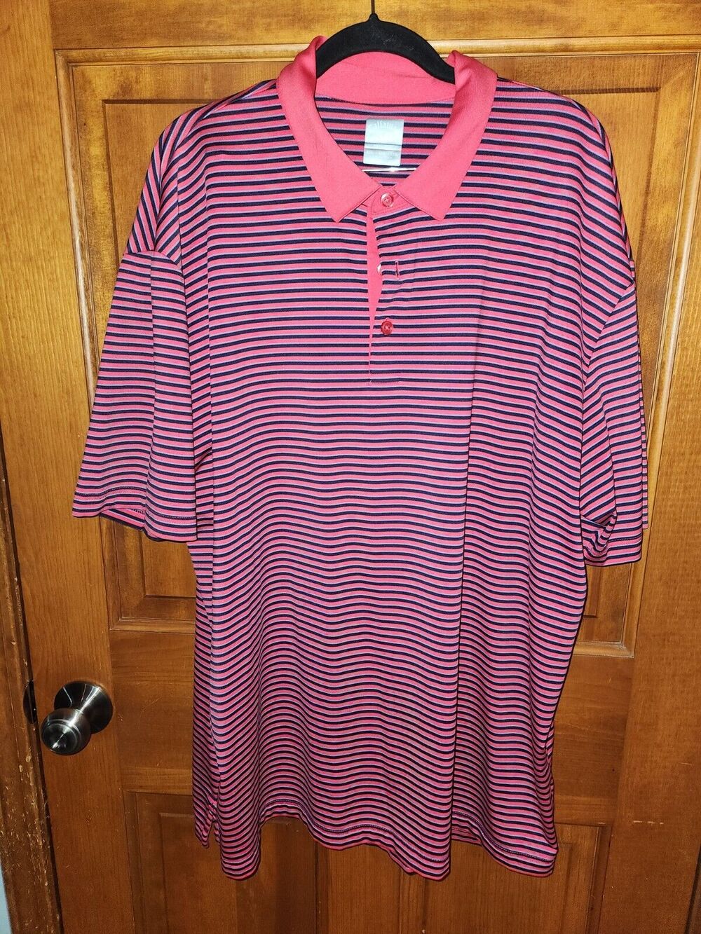 Callaway XL Opti Dri Performance Golf Polo Navy Pink Striped